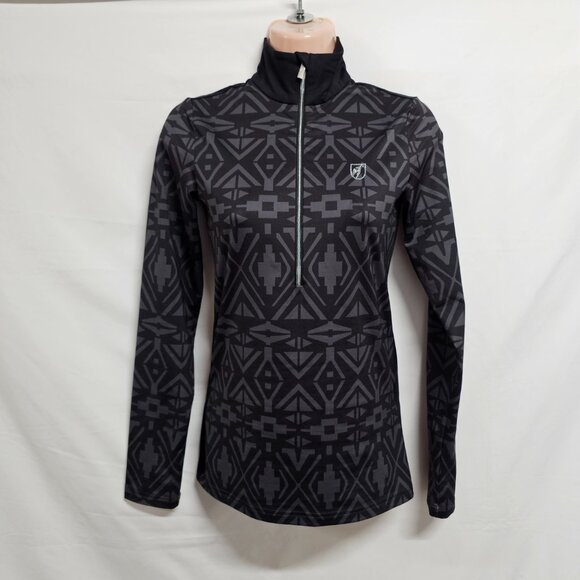 Toni Sailer Half Zip First Layer Performance Ski Top Women Size US 4 Black/Gray - Picture 13 of 14